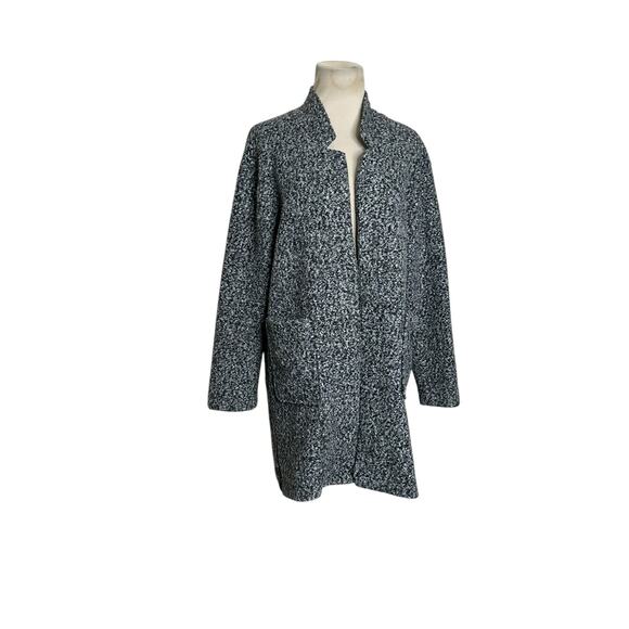 Forever 21 marbled black open front long sleeves coat size Small - Picture 7 of 9